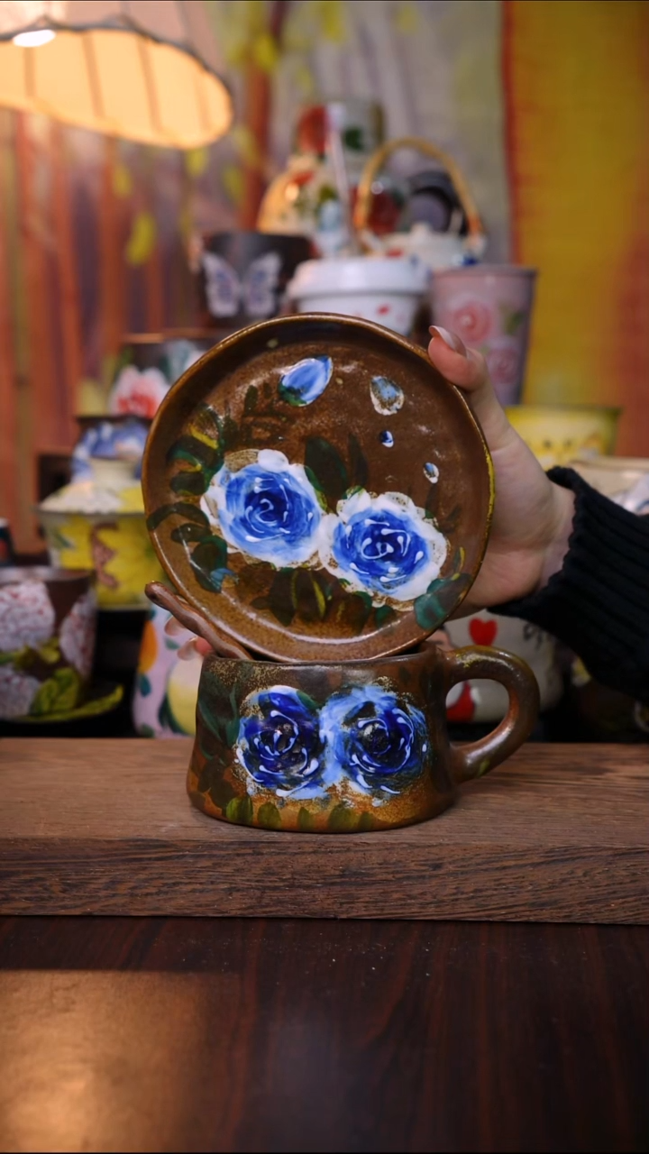 杯子陶泥垚手作 景德镇手工手绘陶瓷器物