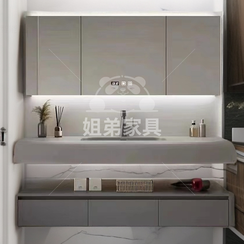 爆款可丽耐一体肤感盆洗手洗脸盆轻奢2024卫生间浴室柜组合