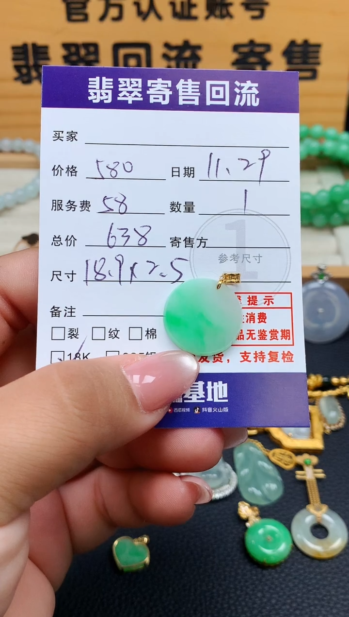 颈饰18K金镶嵌翡翠10151186