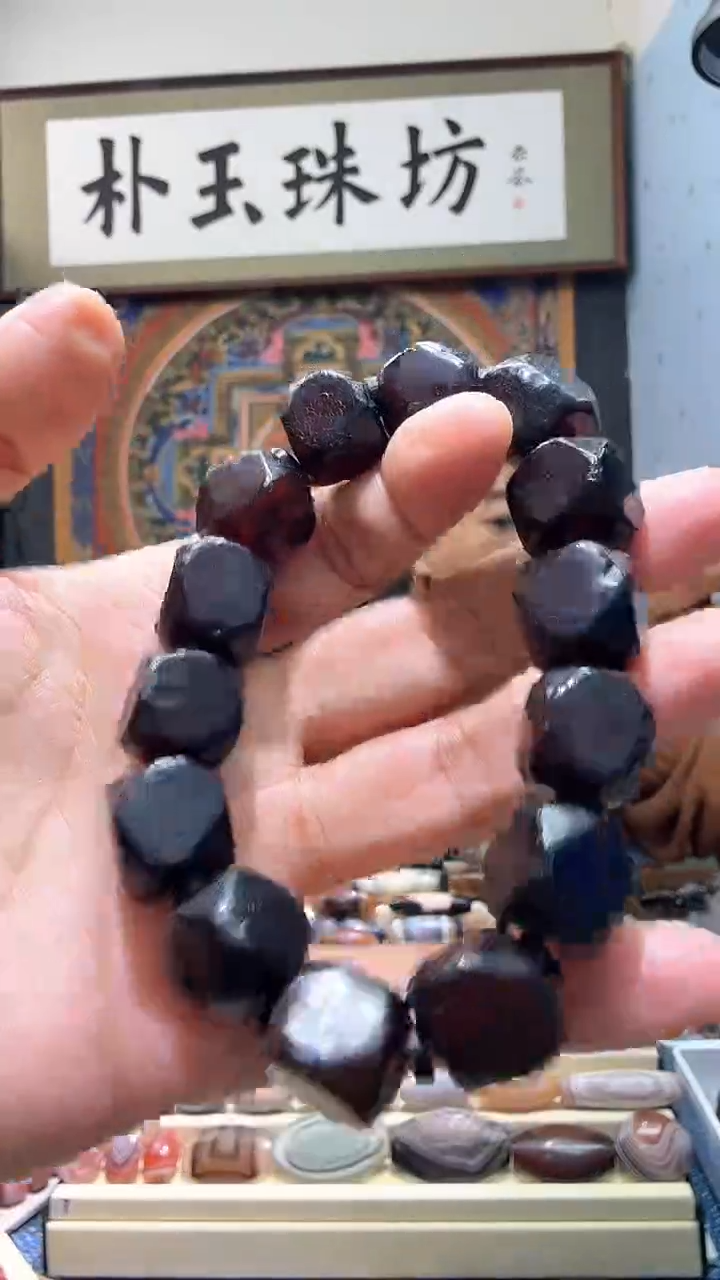 【闪购商品】玛瑙/玉髓手串未镶嵌八棱手串13-14