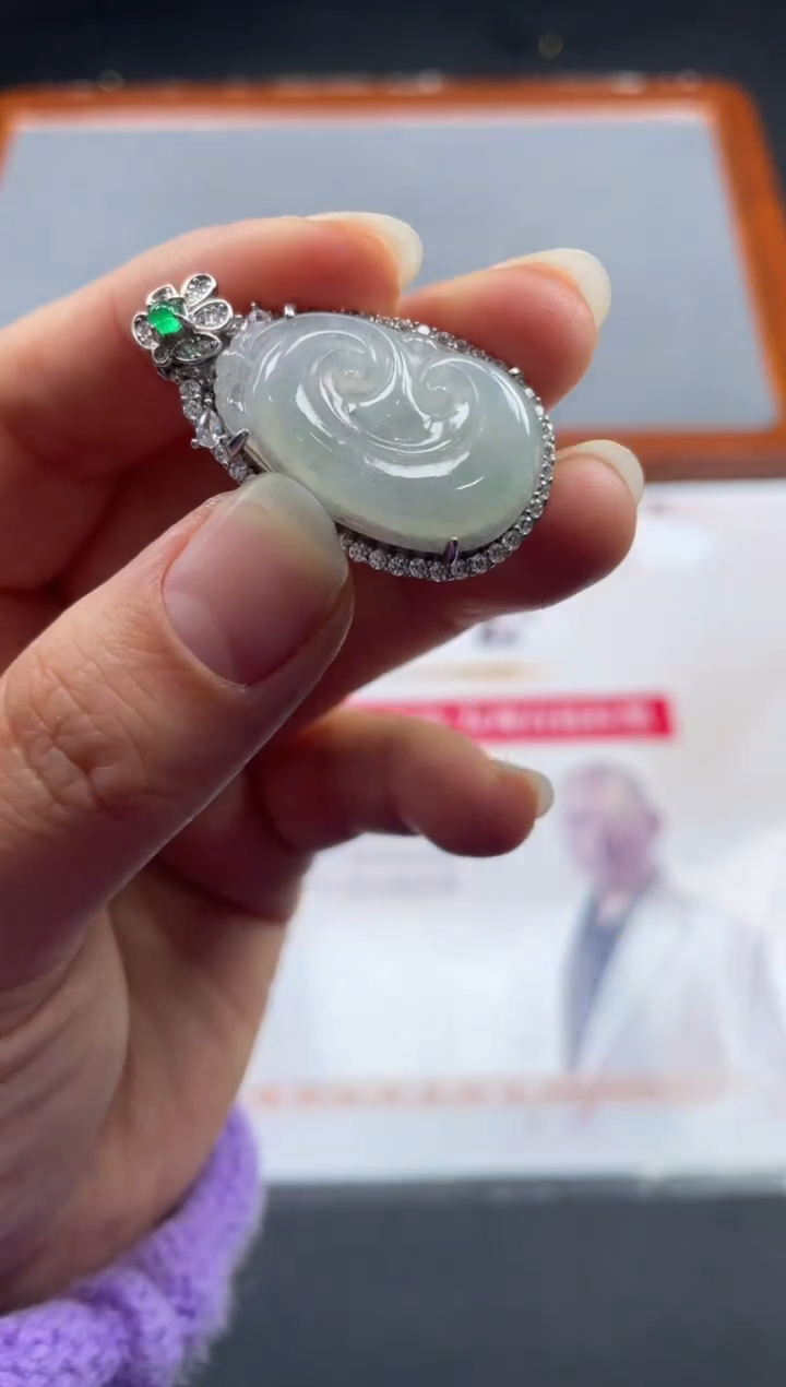 【闪购商品】定制翡翠银S925镶嵌01-16HDJT0128968