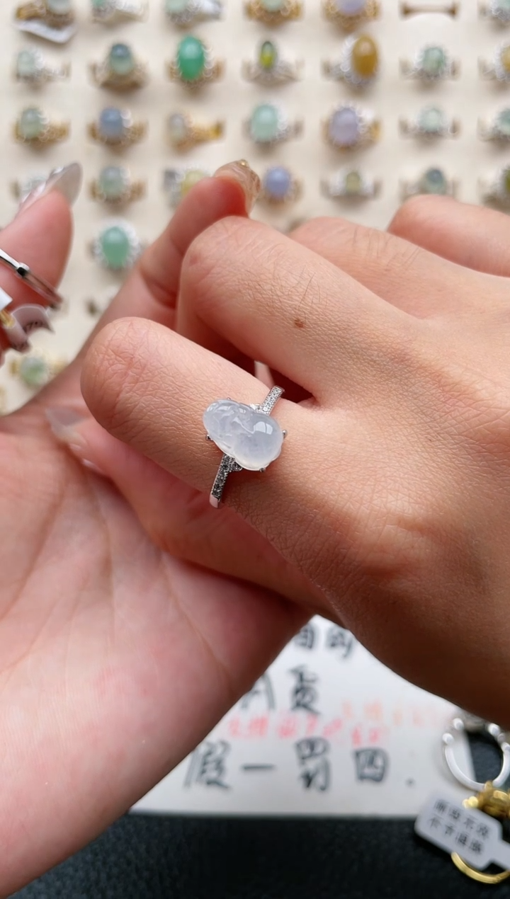 【闪购商品】翡翠戒指银S925镶嵌1111