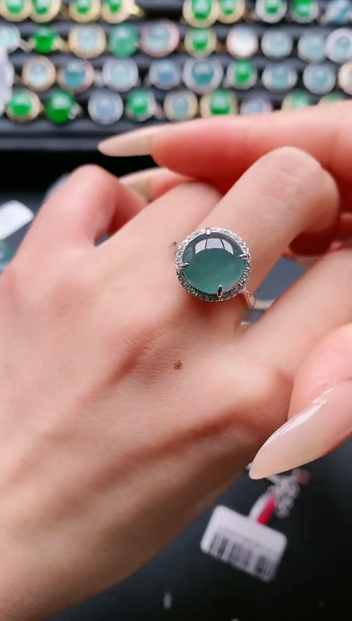 【闪购商品】翡翠戒指银S925镶嵌111111