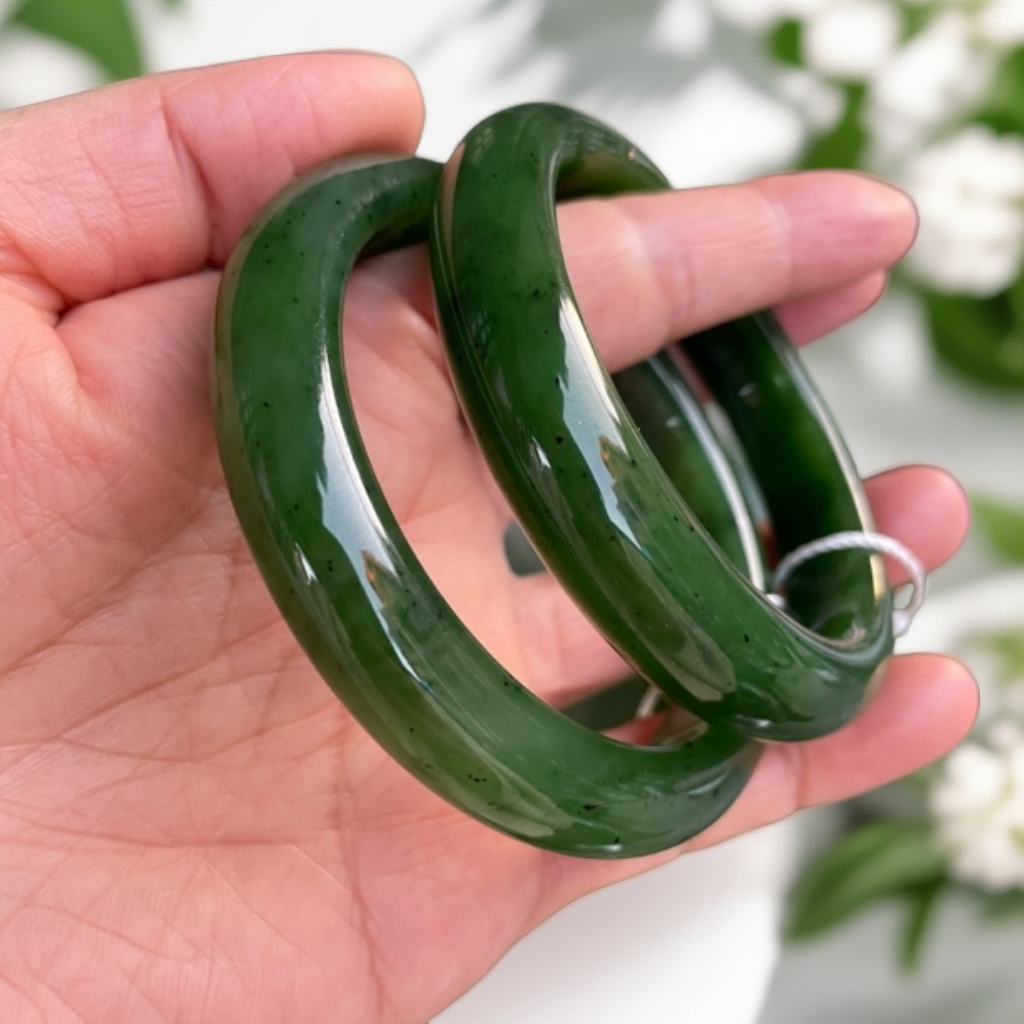 纯天然俄罗斯和田玉碧玉手镯平安镯正圈时尚百搭多样性拍一发一