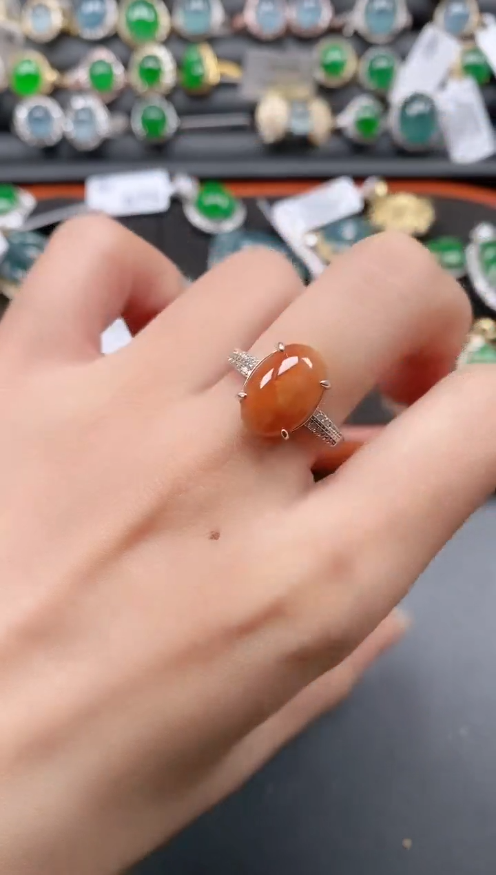 银S925镶嵌戒指翡翠1