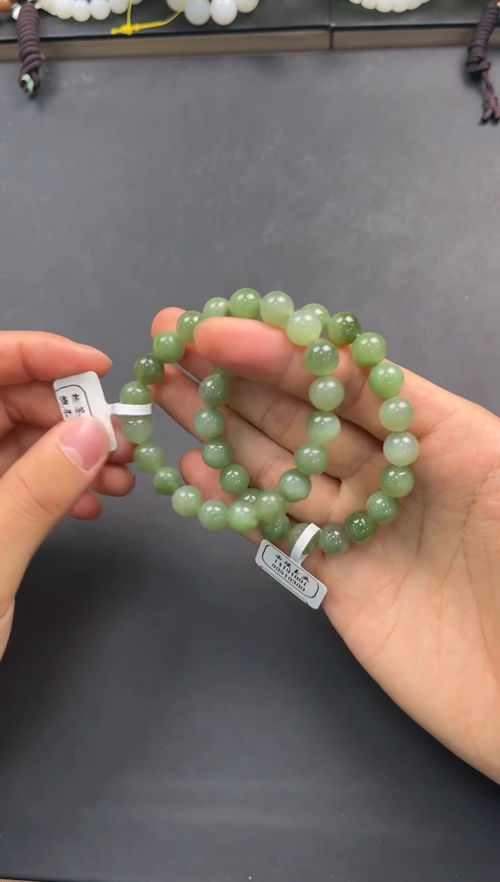 未镶嵌手串和田玉俄碧手串卡10微色差多样性拍一发一
