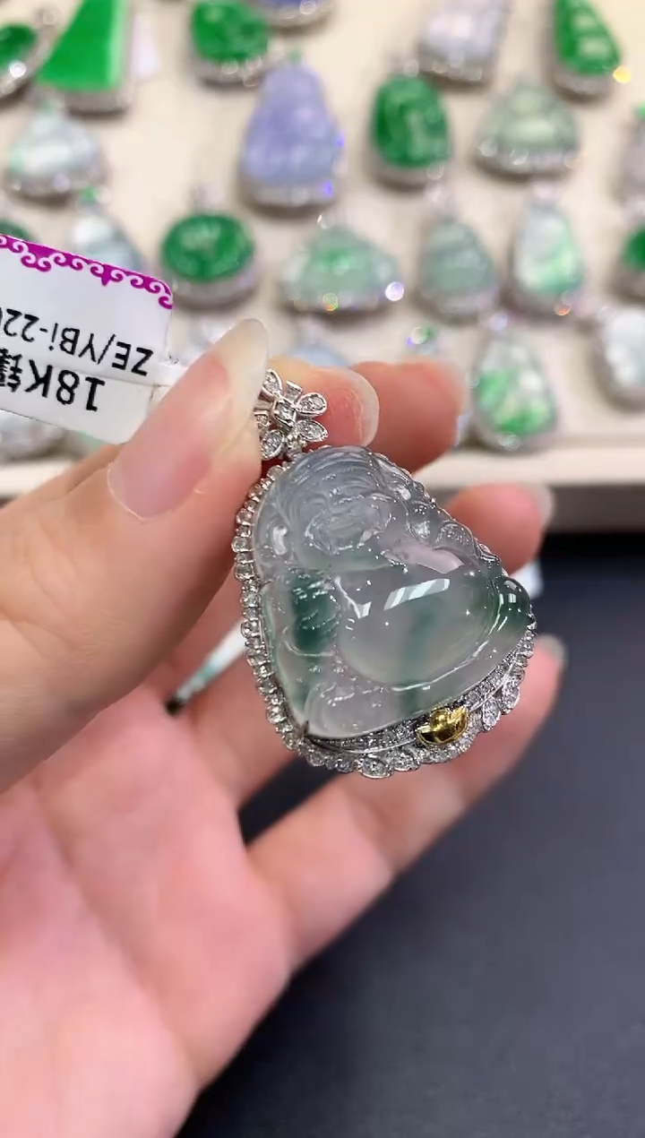 【闪购商品】翡翠颈饰18K金镶嵌C64     