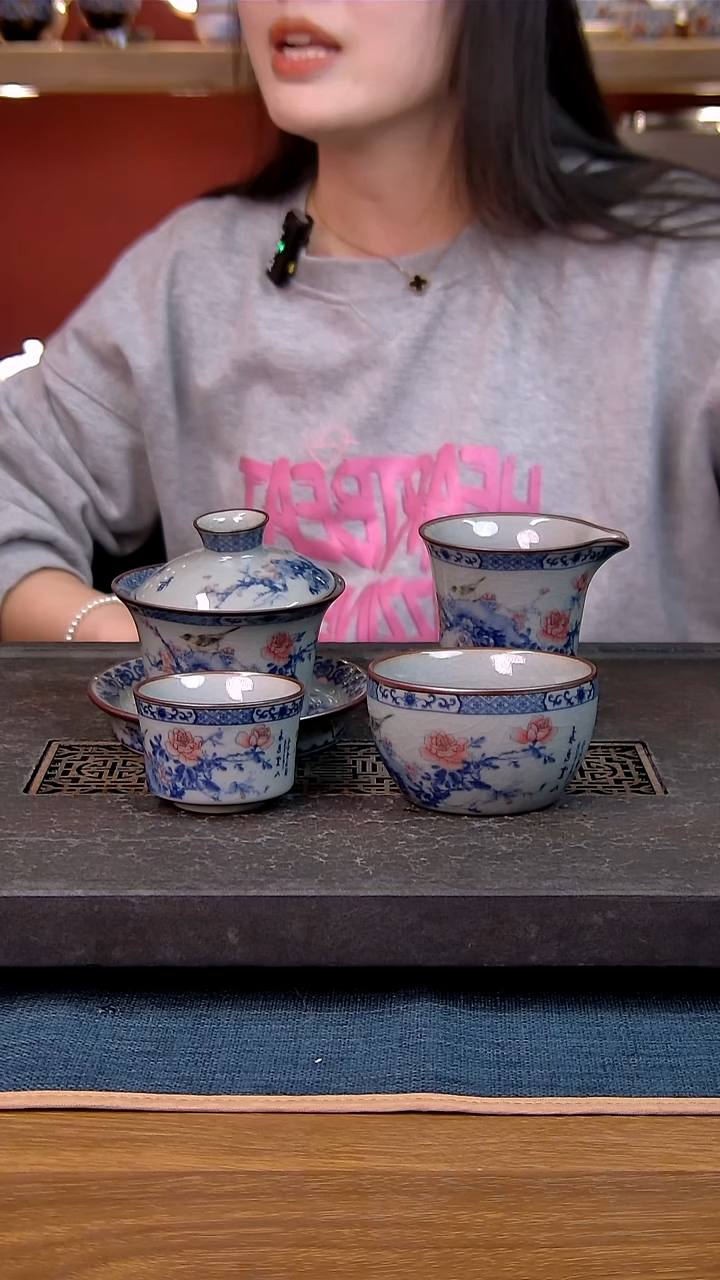 简装家用款4件套 老陶泥开片纹陶瓷茶具