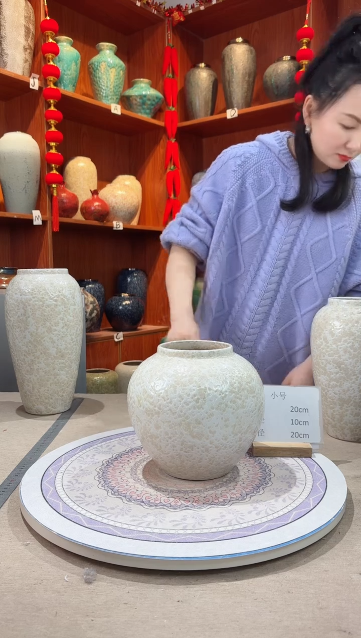 【闪购商品】瓶陶瓷花瓶 无花 茶白小号