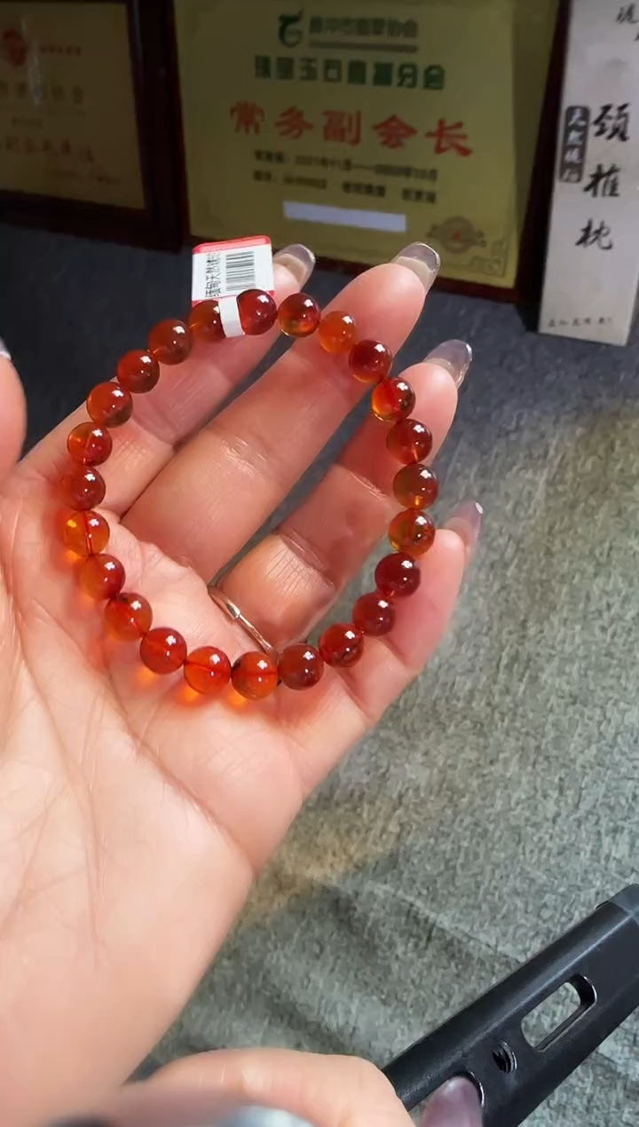 手串琥珀未镶嵌#30缅甸琥珀血珀手串7mm