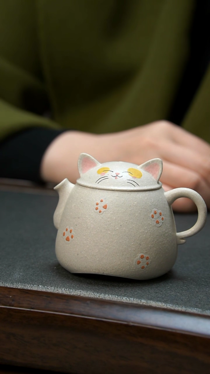 【闪购商品】紫砂茶壶白泥猫爪壶