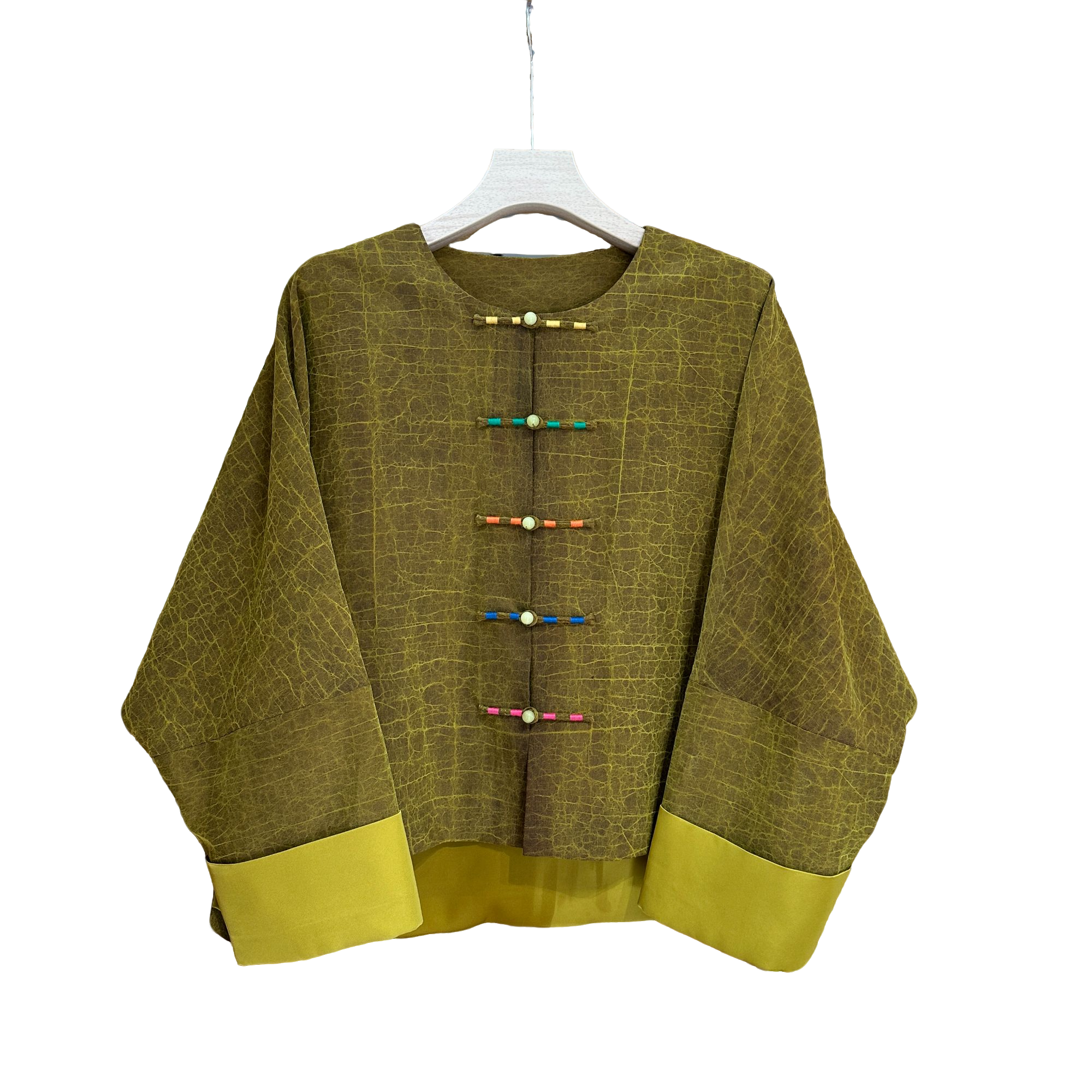 香云纱黄龟打籽绣短款外套【GXF2503】