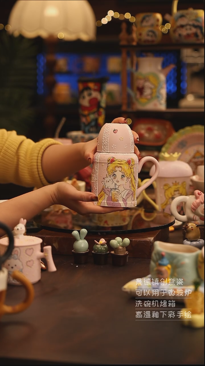 陶瓷景德镇可爱陶瓷釉下彩绘设计师款