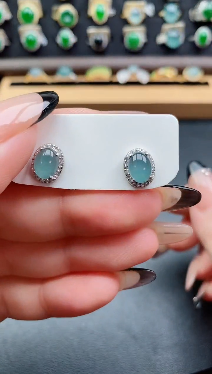 银S925镶嵌戒指翡翠1