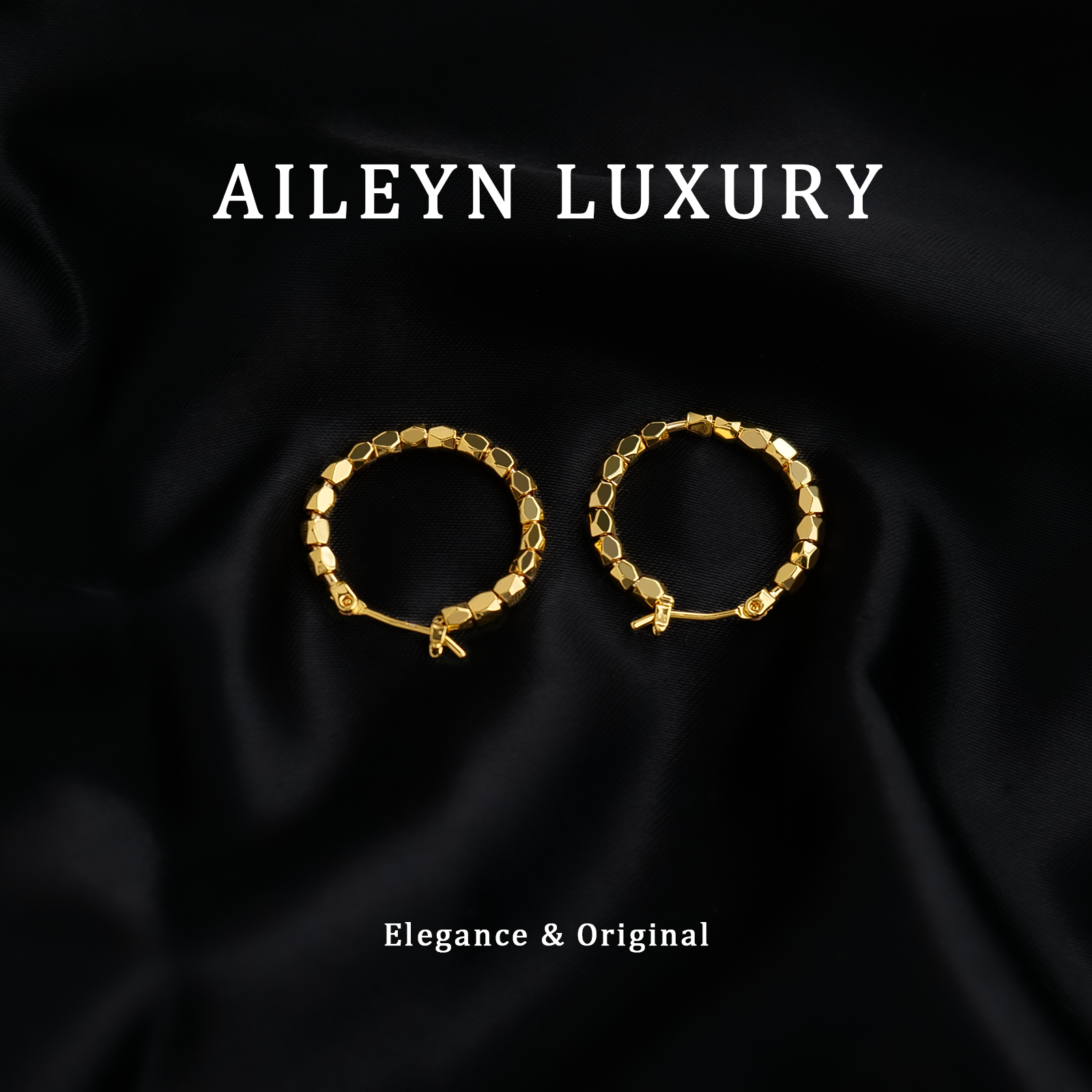 纯铜耳饰 Aileyn【鎏光环】简约圆环大气精致耳圈气质港风灵动设计