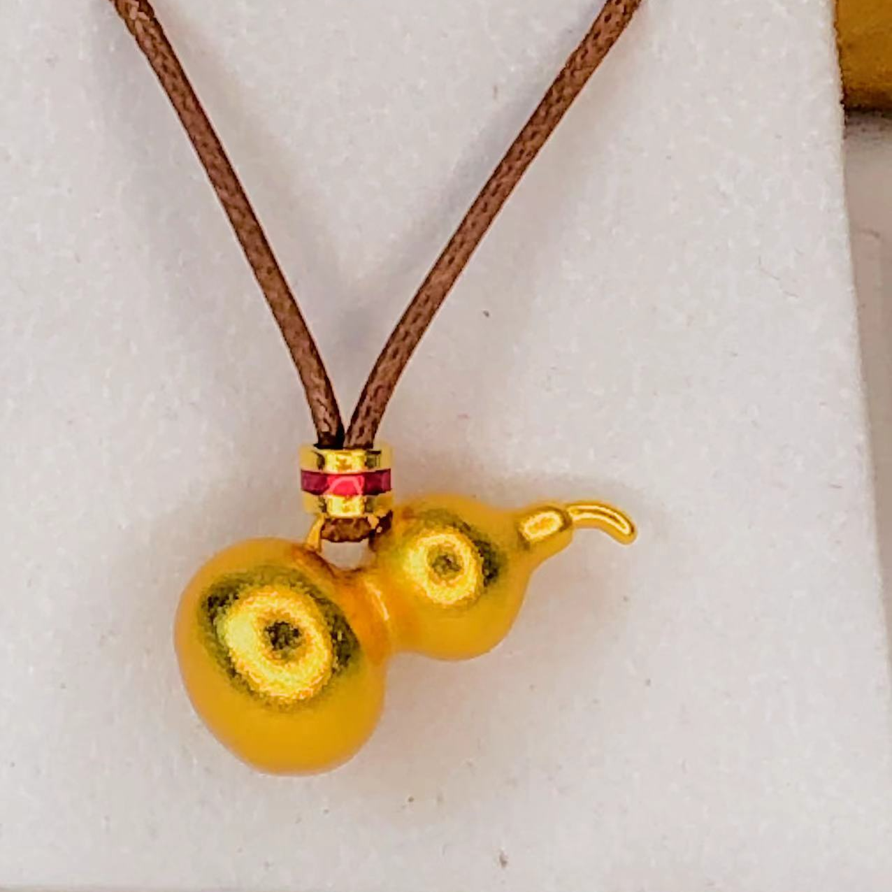 {抖音好物}时尚实心磨砂精美葫芦吊坠情侣金色挂坠精致项坠