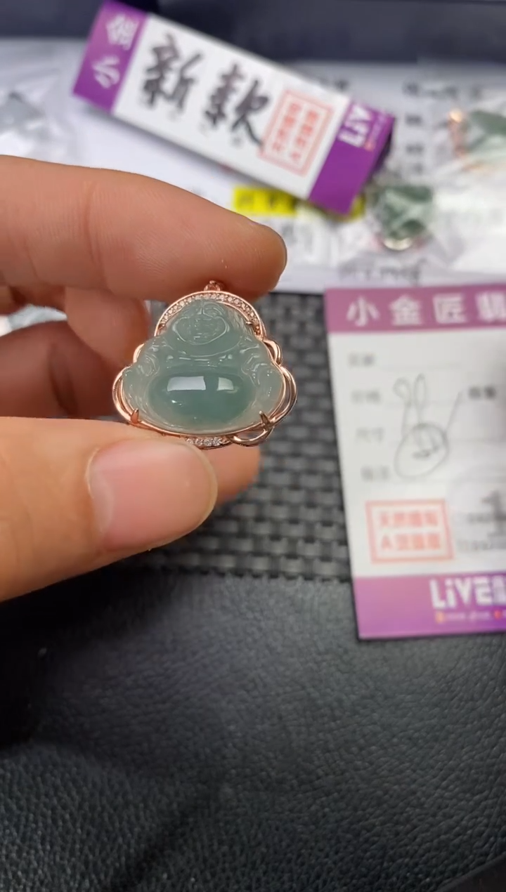 颈饰银S925镶嵌翡翠春*挂件