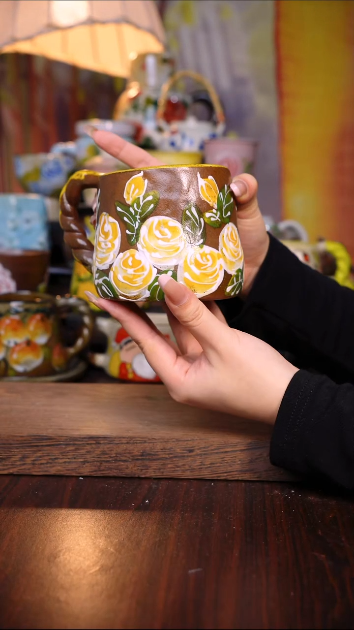 杯子陶泥垚手作 景德镇手工手绘陶瓷器物