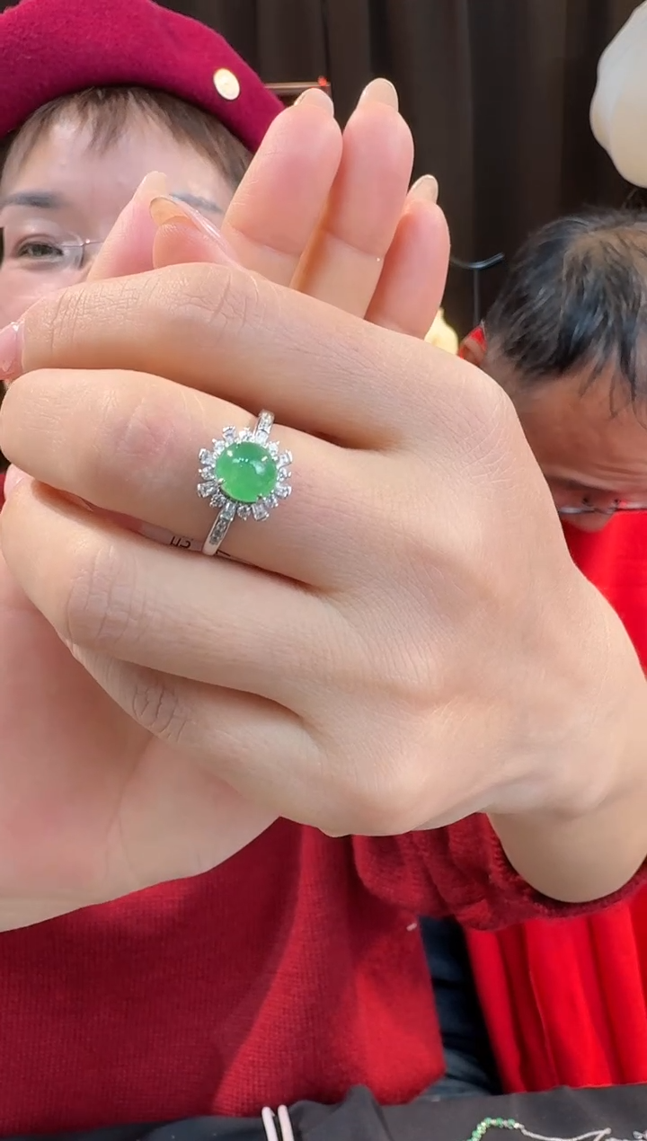 【闪购商品】翡翠戒指银S925镶嵌戒指