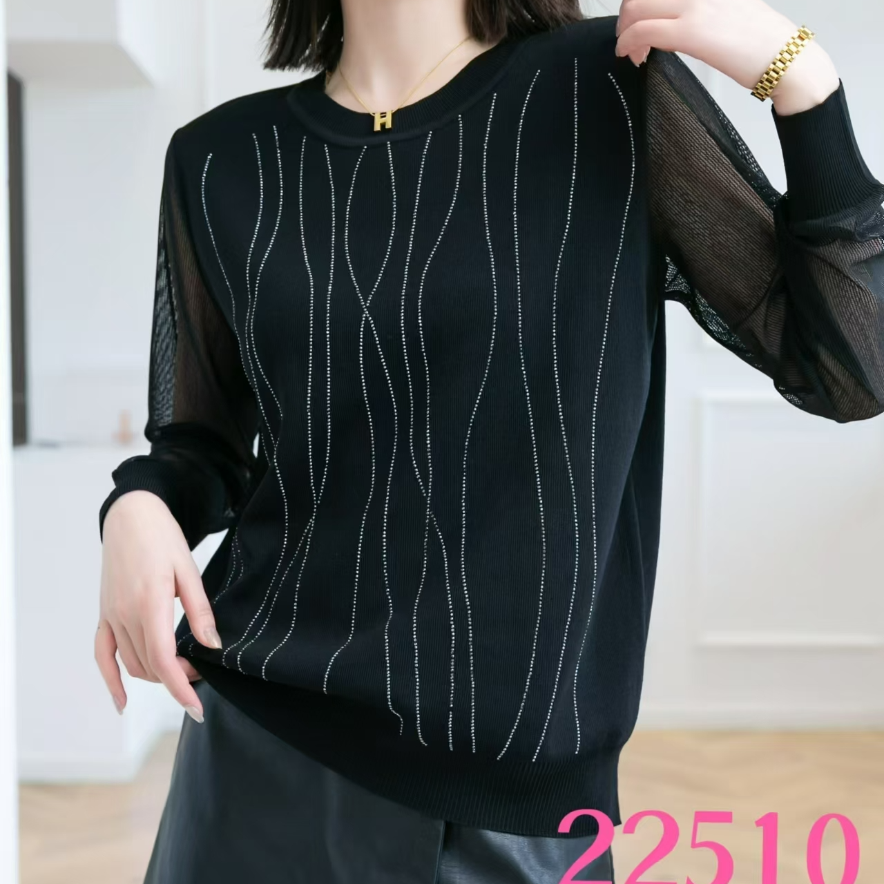 22510款23212款烫钻打底秋款高弹力加肥加大175斤可穿时尚洋气