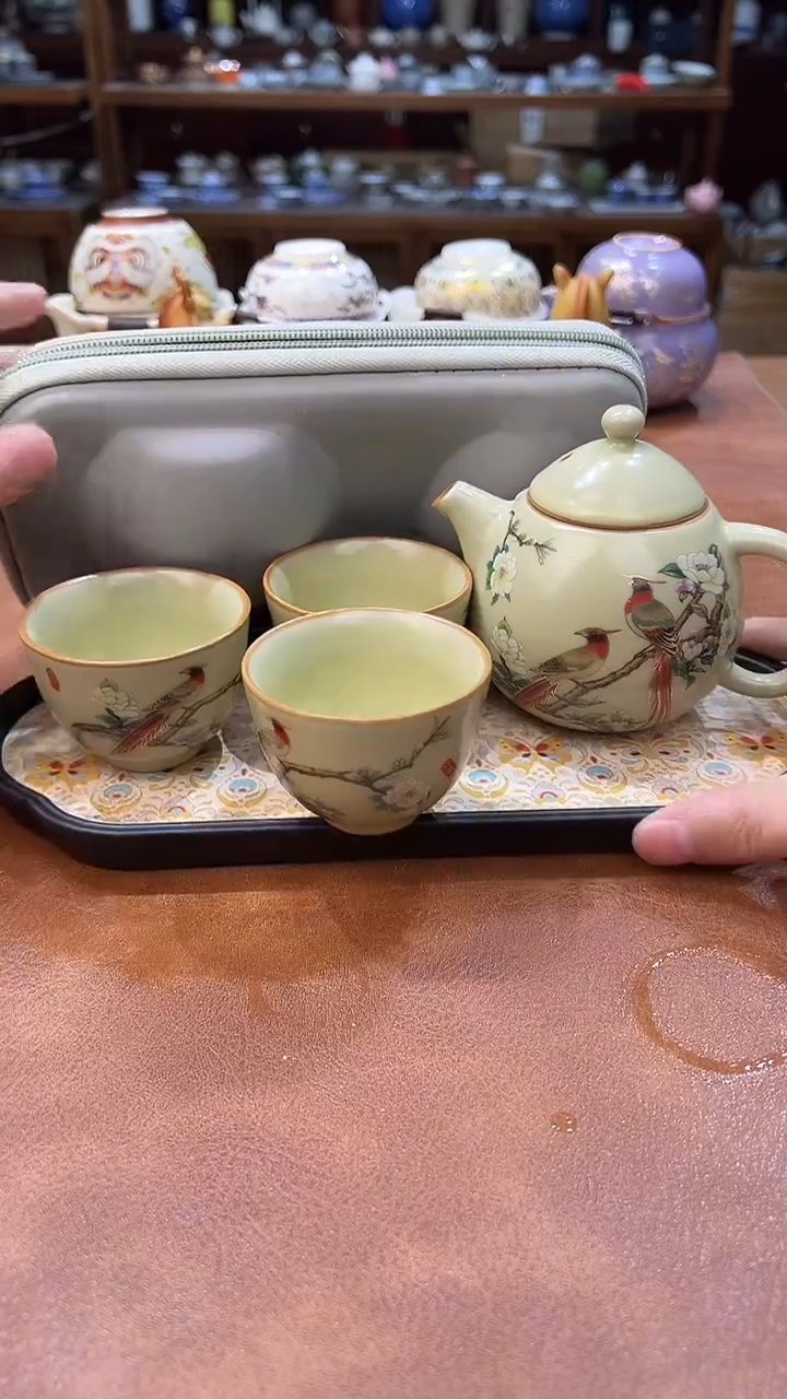 真的很便宜会开片的旅行茶具