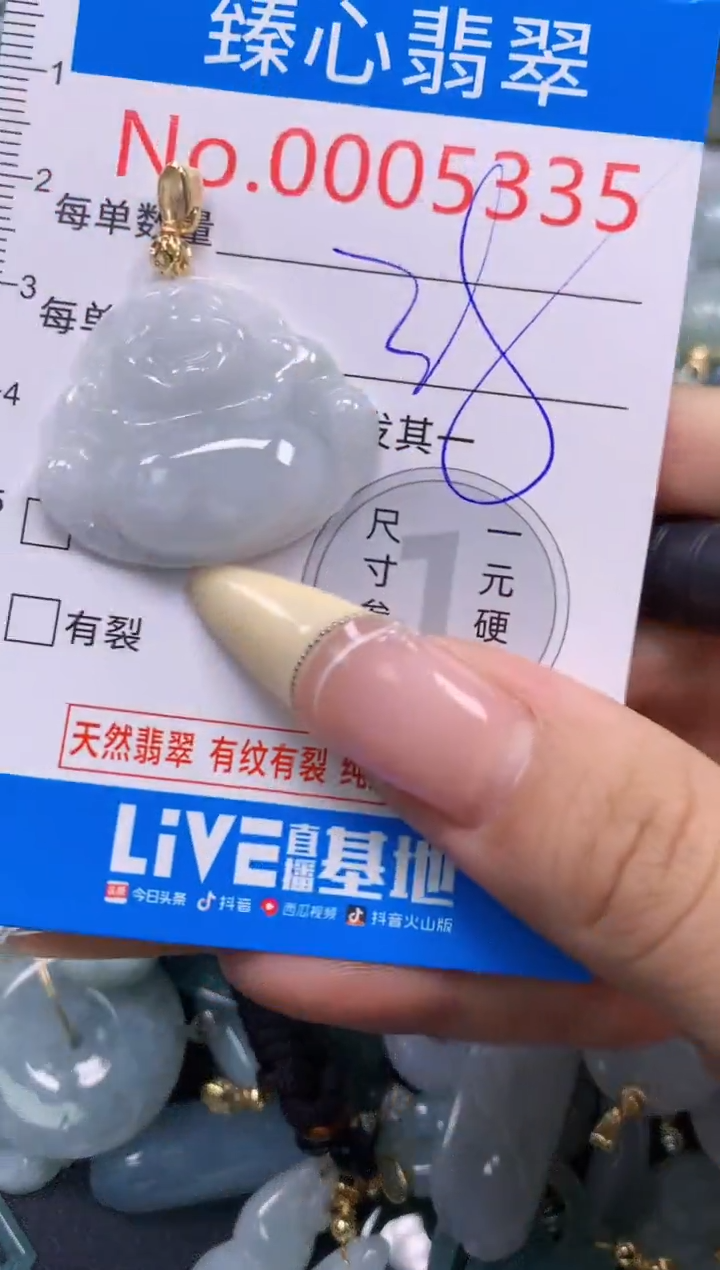 翡翠未镶嵌颈饰含绳0005335
