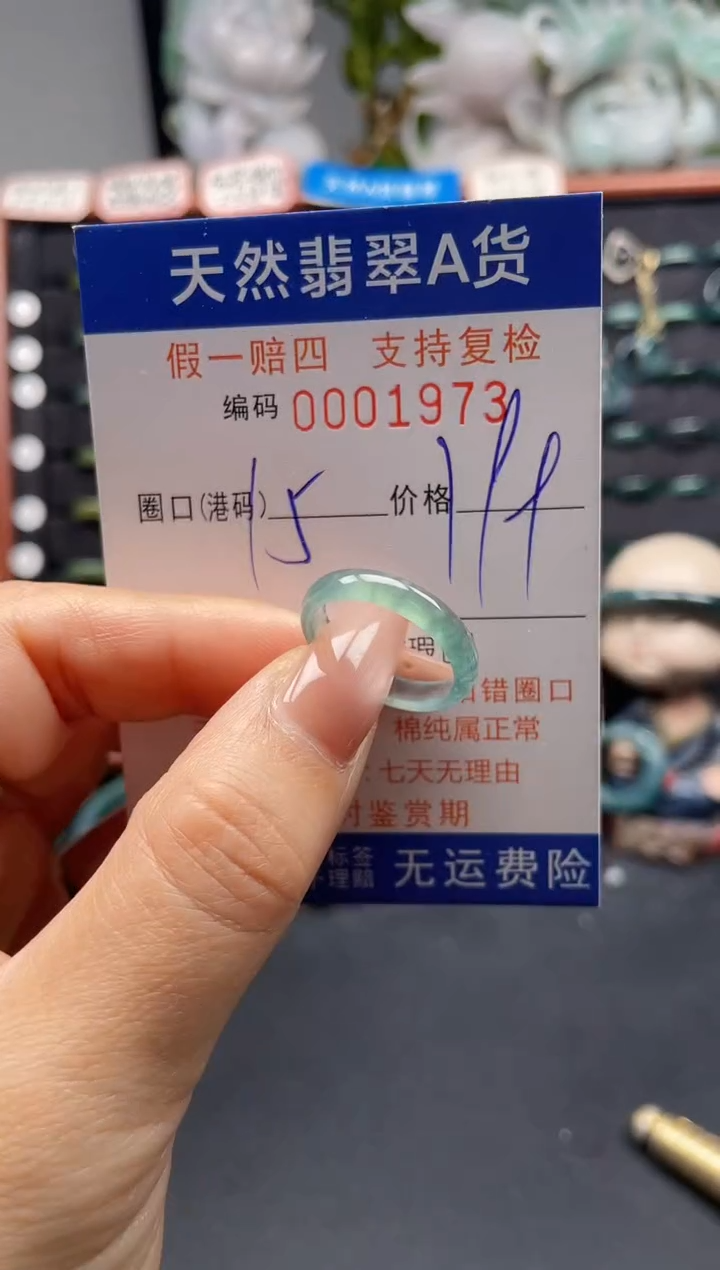 未镶嵌戒指翡翠15*1973