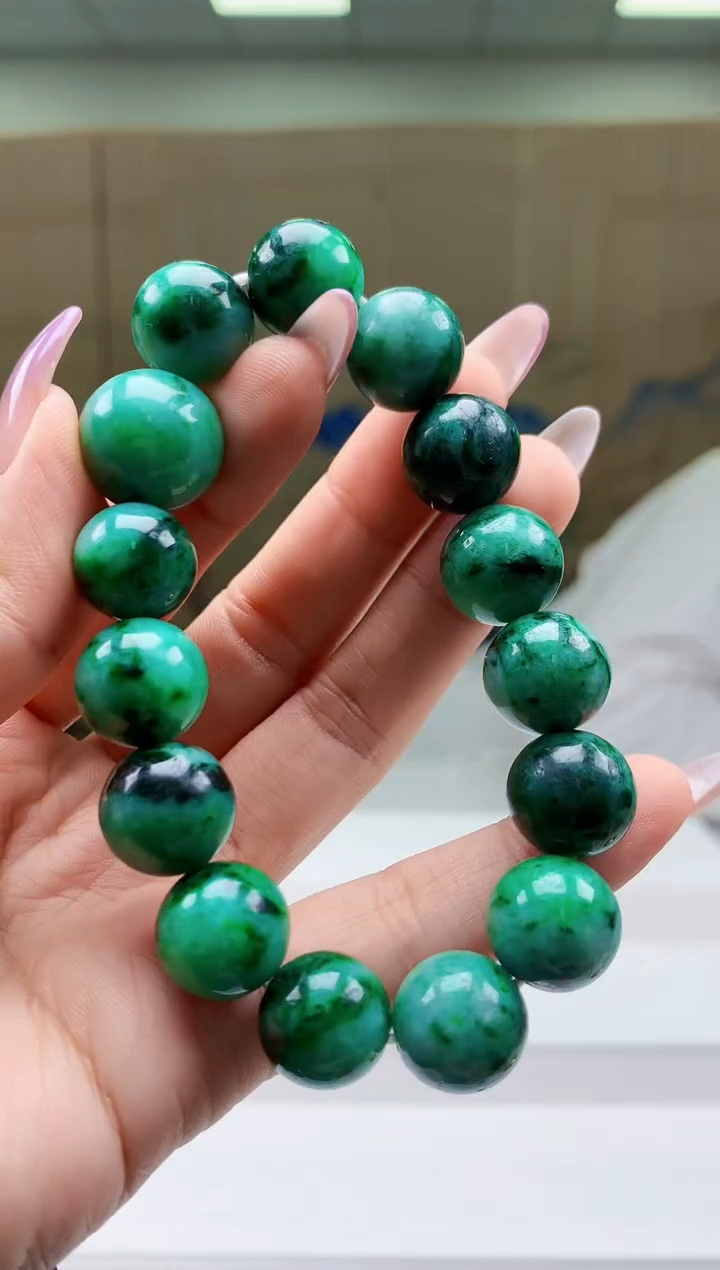 【闪购商品】定制翡翠未镶嵌5028ty-毛货手串289