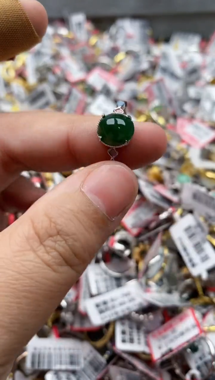 【闪购商品】翡翠戒指银S925镶嵌44444---4