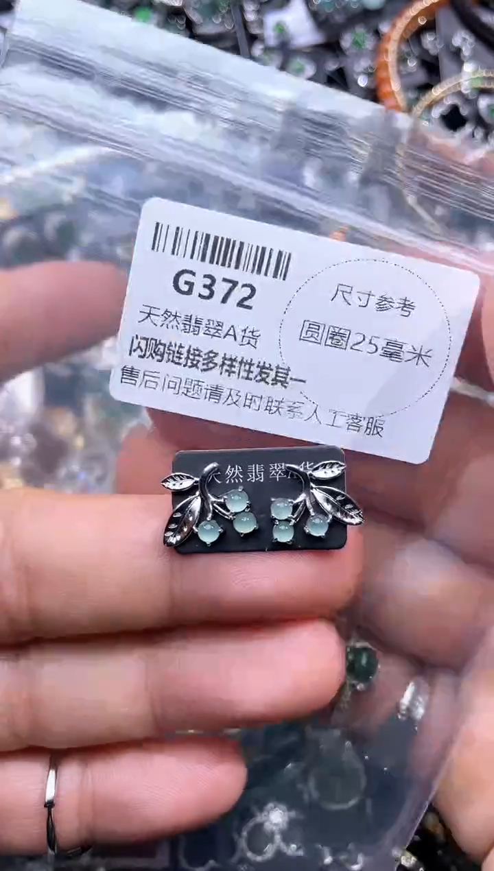 【闪购商品】翡翠颈饰未镶嵌G372耳钉