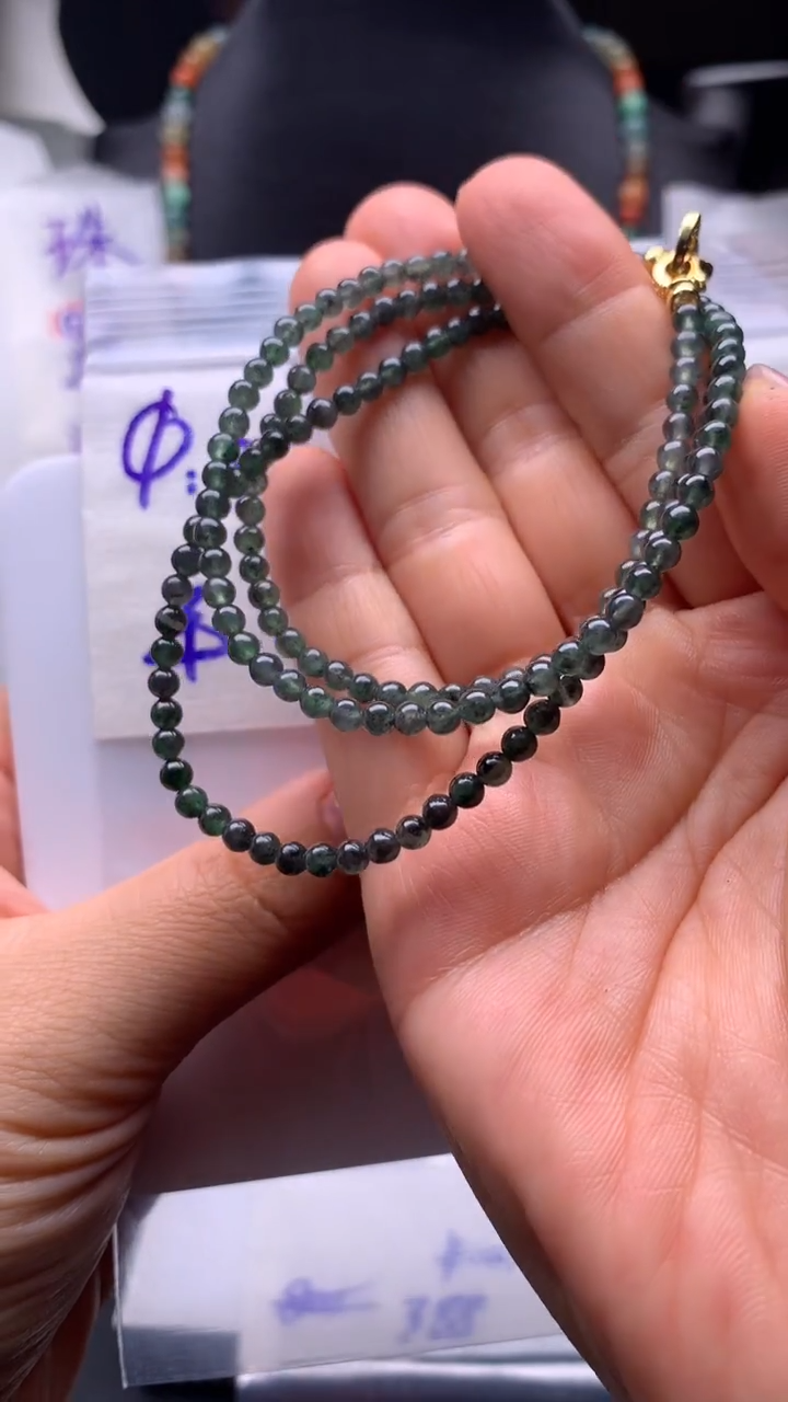 未镶嵌定制翡翠3.9mm 江南山水  意境乌鸡种