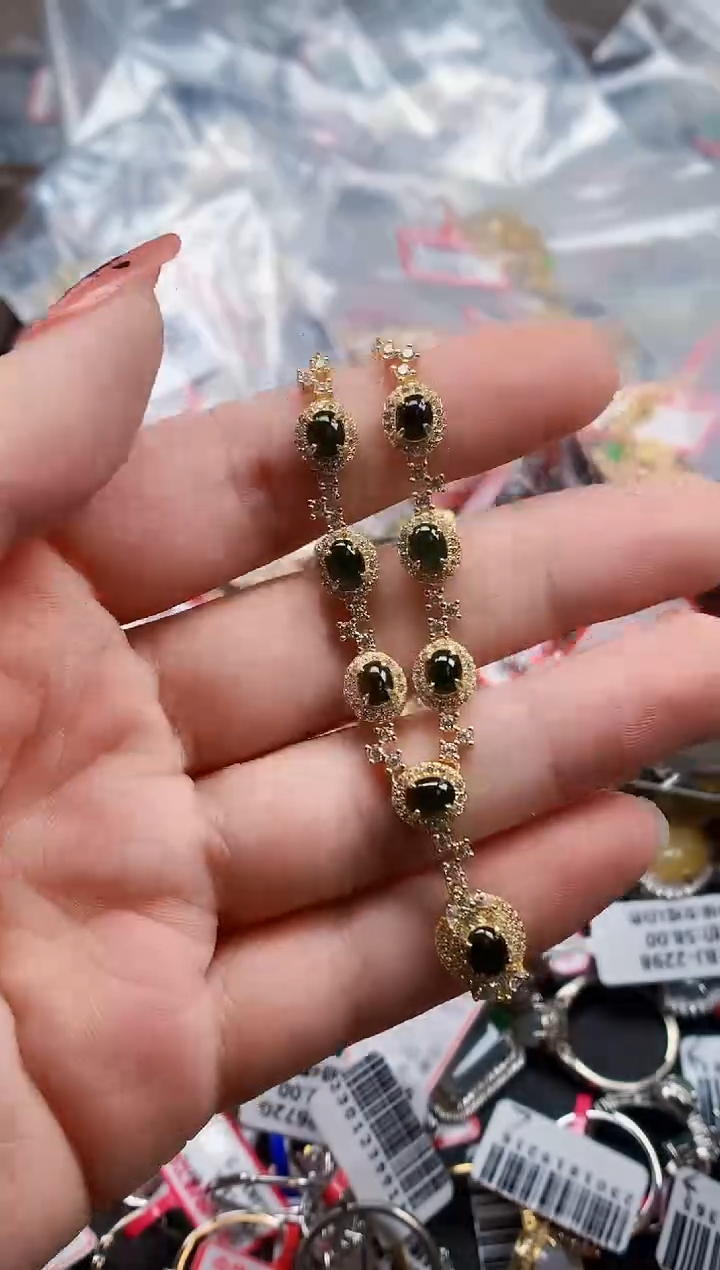 银S925镶嵌戒指翡翠天然A货缅甸翡翠