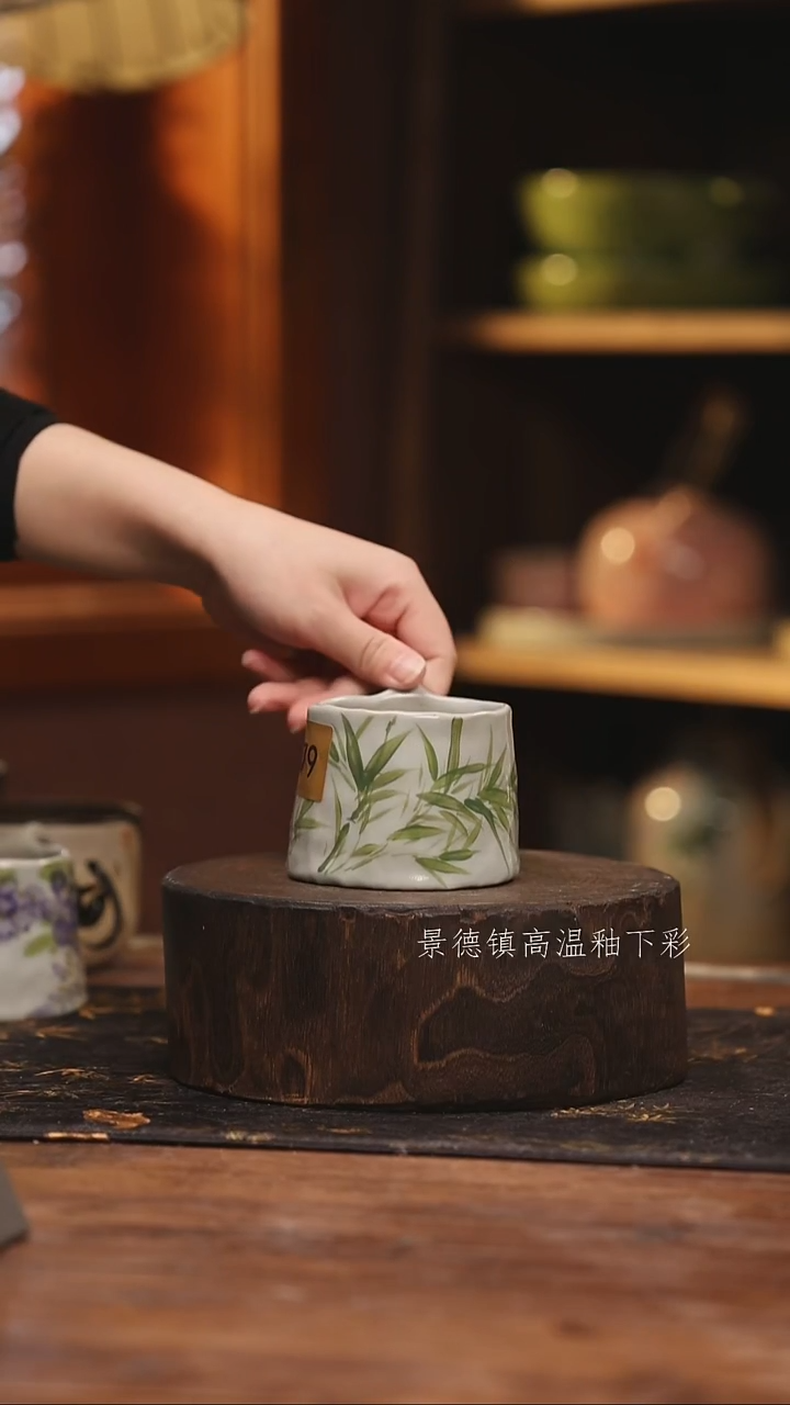 陶瓷景德镇高温釉下手绘陶瓷@L079@