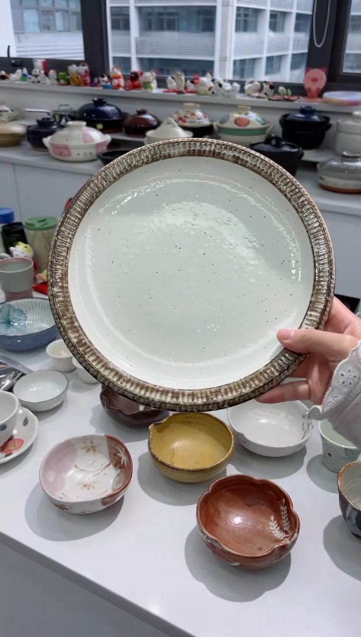 【闪购商品】瓷片福利渕錆粉引 大盘