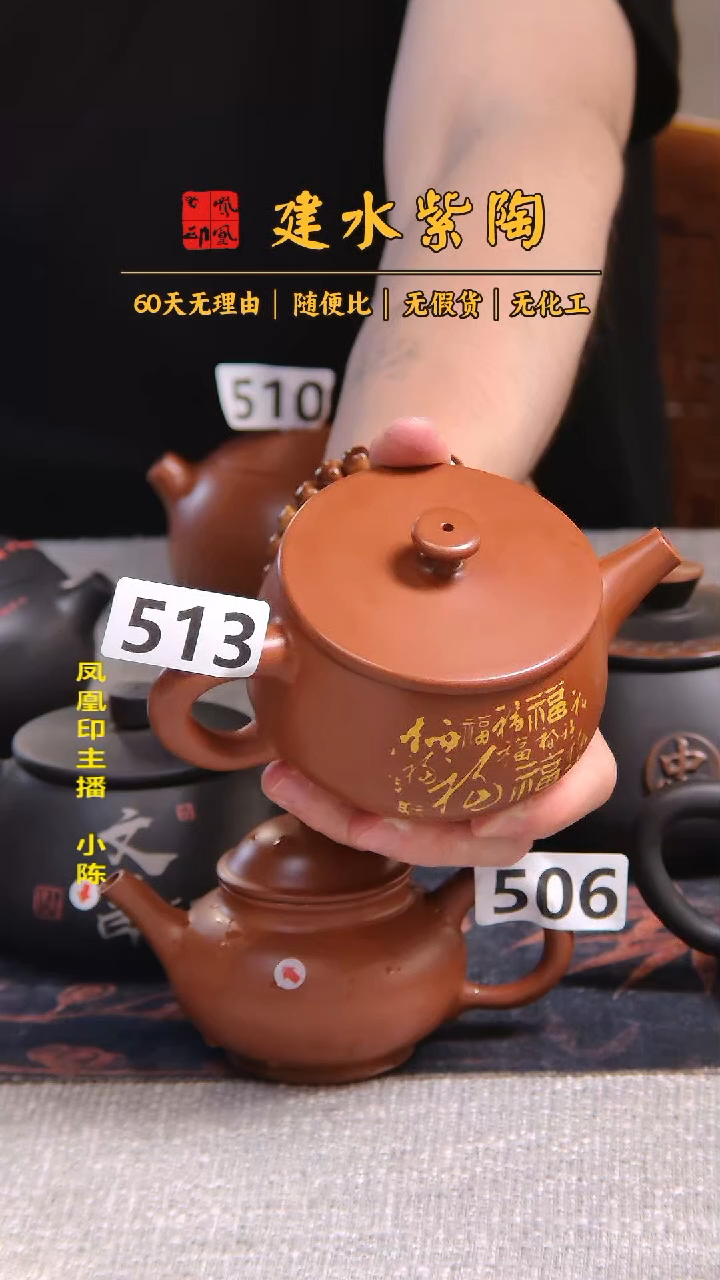 用****6 建水紫陶单壶瑕疵放漏/B 513