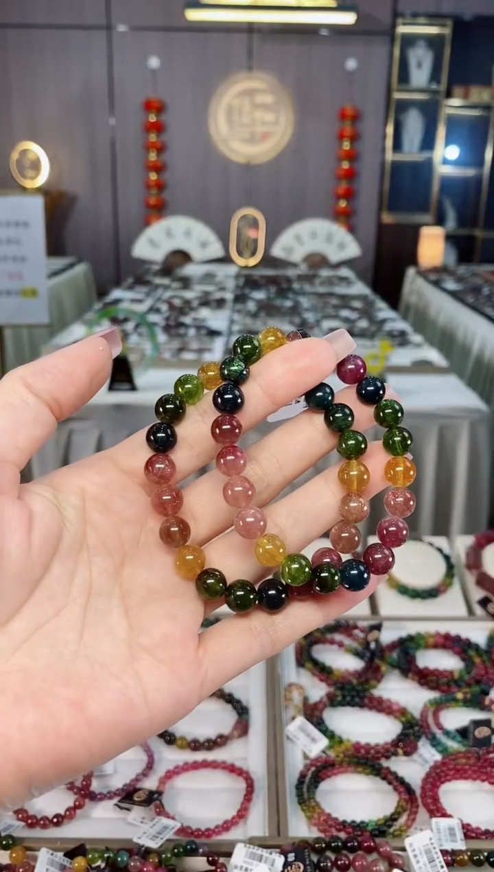 未镶嵌老矿碧玺冰体单圈手串8mm+碧玺hon多样性发货一条