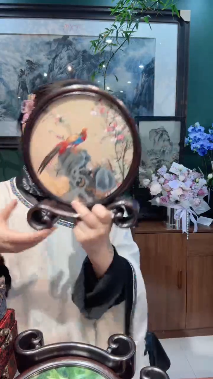 横款非遗苏绣手工刺绣台屏不退换