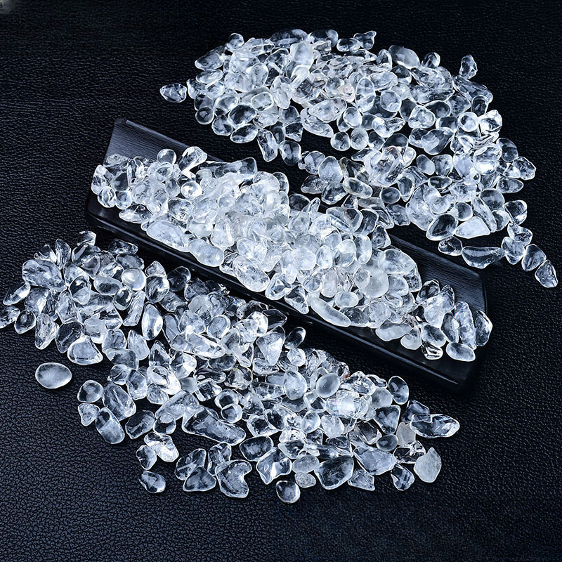 天然白水晶碎石批发 透体白水晶消磁石 手链消磁净化供佛水晶枕