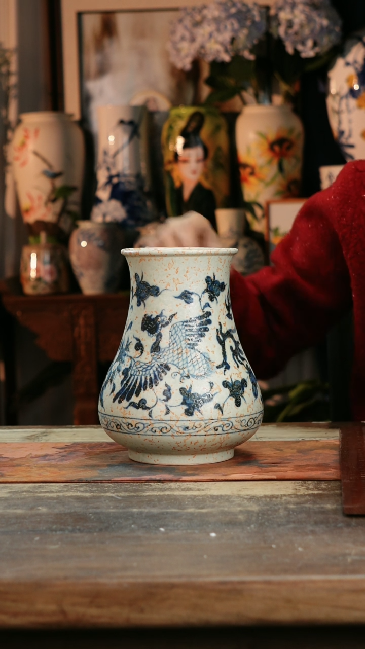 【闪购商品】瓷片景德镇纯手工釉下彩精品花瓶