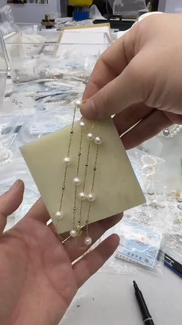 毛衣链未镶嵌淡水珍珠8mm 满天星款-孤品