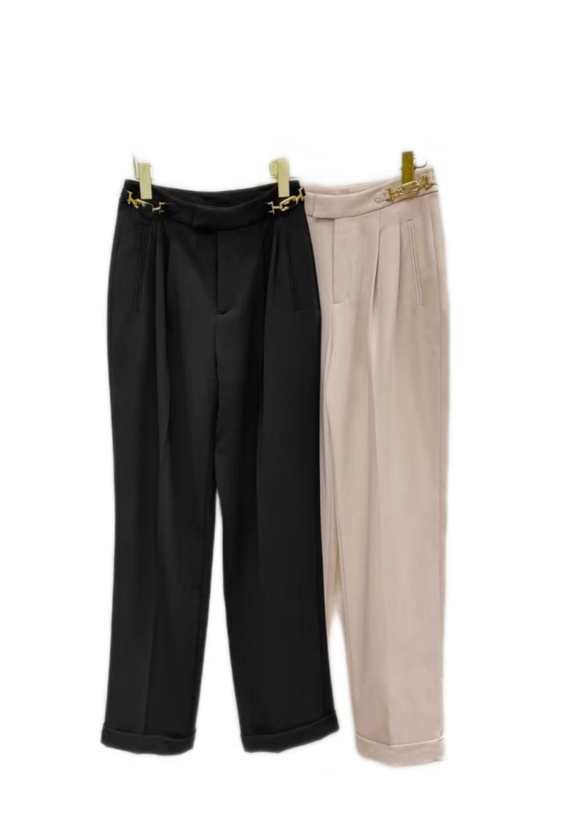 慕溢-287黑白双色长裤