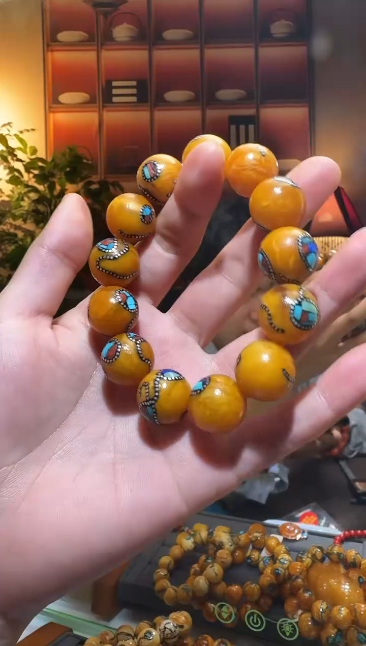 蜜蜡颈饰未镶嵌1590天然蜜蜡珠宝奇石