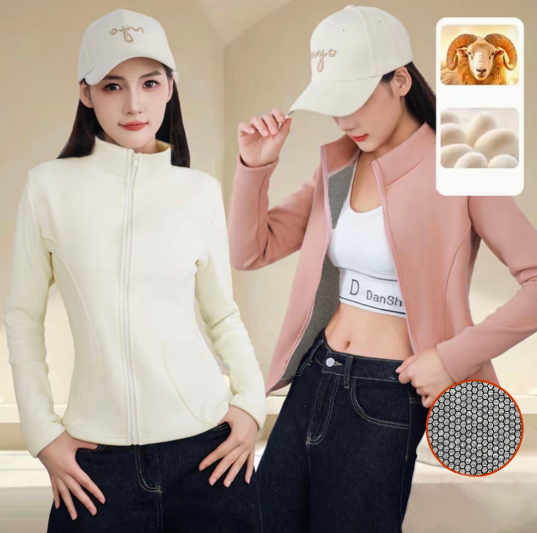 【现货+运费补贴】加绒/瑜伽外套秋季新款百搭时尚运动显瘦瑜伽外套