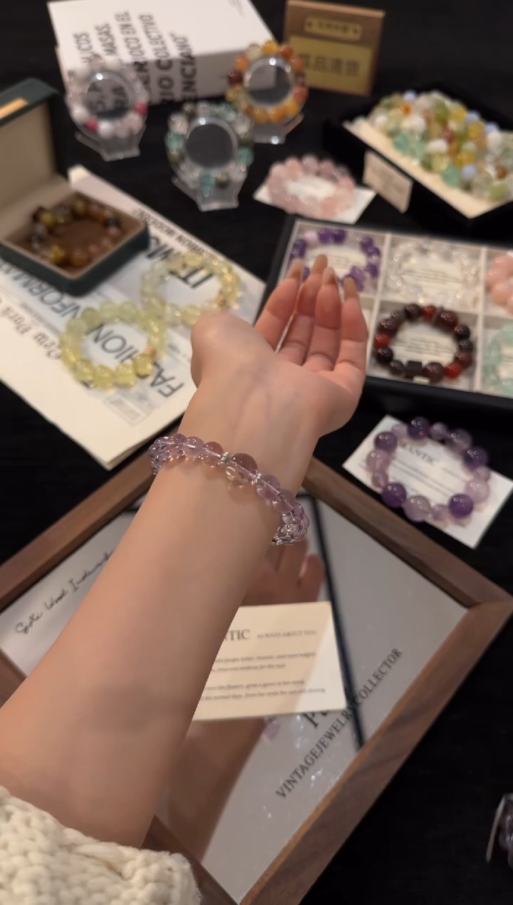 未镶嵌手链水晶紫水晶x2041