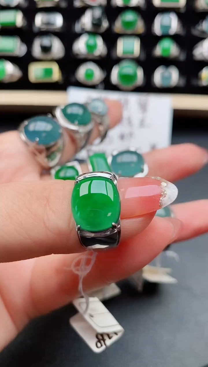 【闪购商品】翡翠戒指银S925镶嵌211212