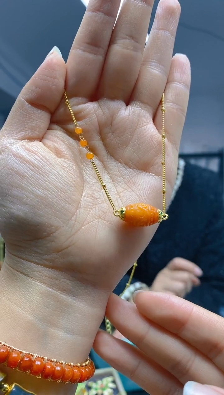 【闪购商品】翡翠耳饰合金0421翡翠锁骨链