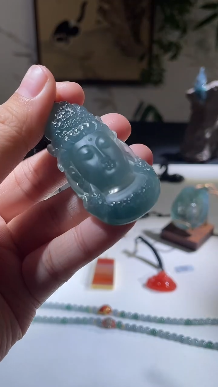 吊坠(不含链)未镶嵌翡翠观音头