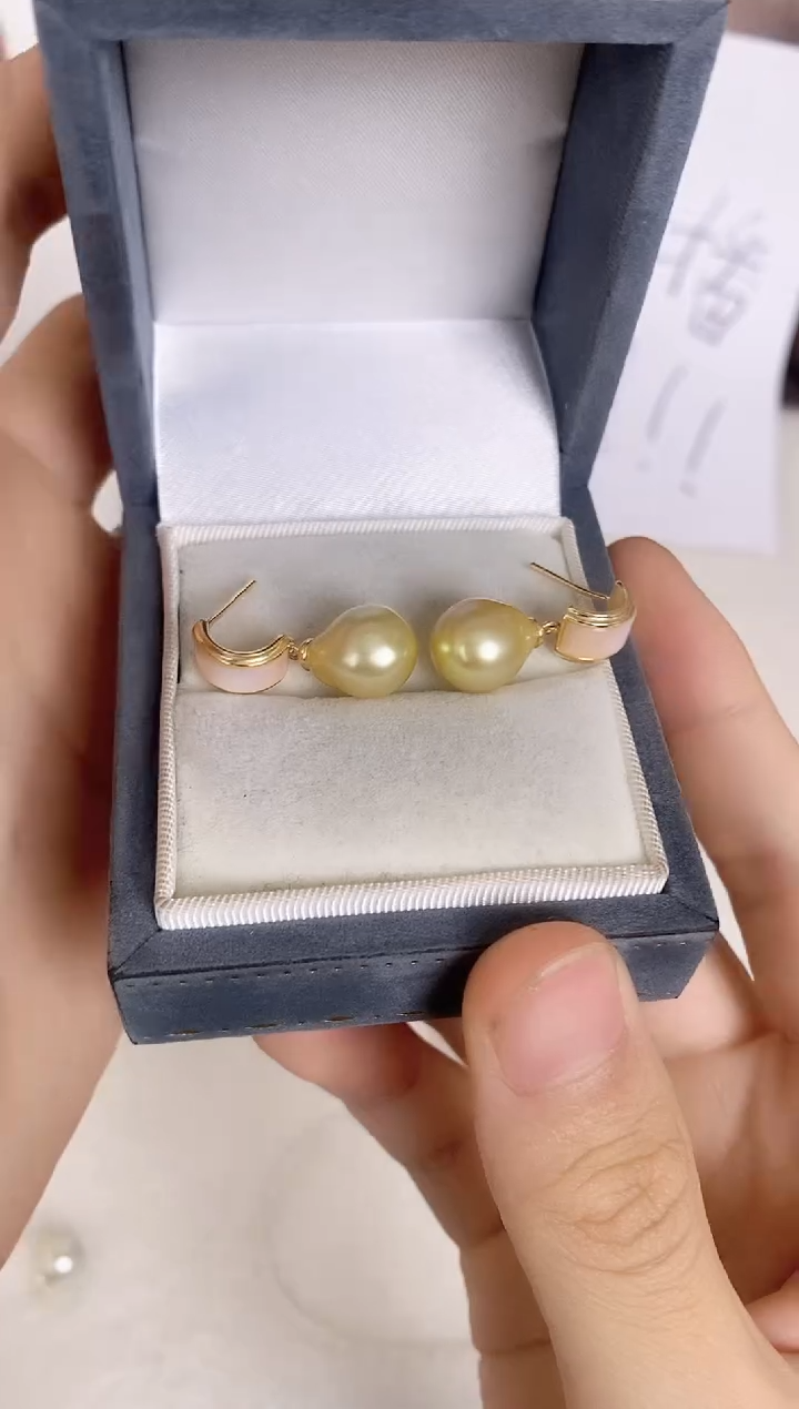 【闪购商品】拼合珍珠（马贝珠）耳饰银S925镶嵌85895