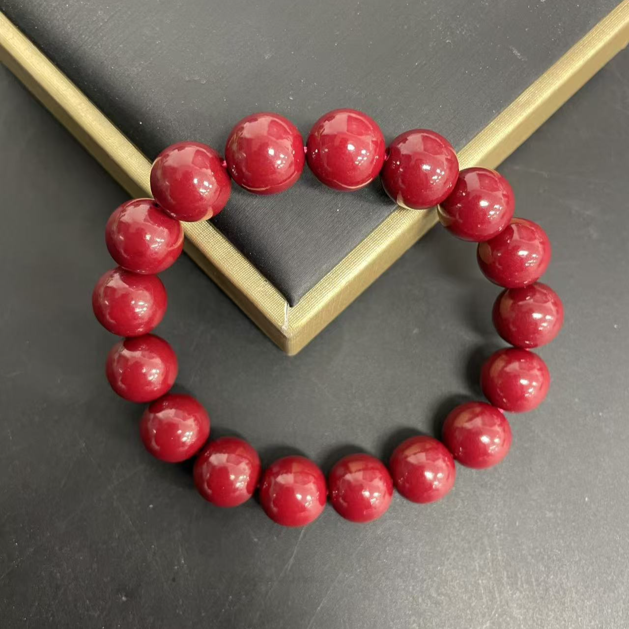 含辰砂工艺品【小杰推荐】辰砂圆珠手链 （多样性发其一）10900