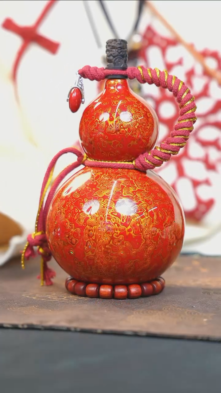 【闪购商品】DD133漆艺酒葫芦不包手串及旋转底座